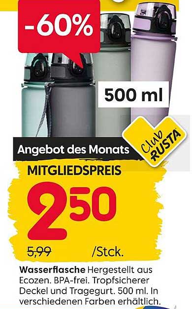 Wasserflasche 500 ml – Angebot des Monats!