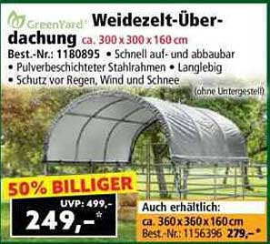 Weidezeltdach mit robustem Stahlrahmen - 50% Rabatt!