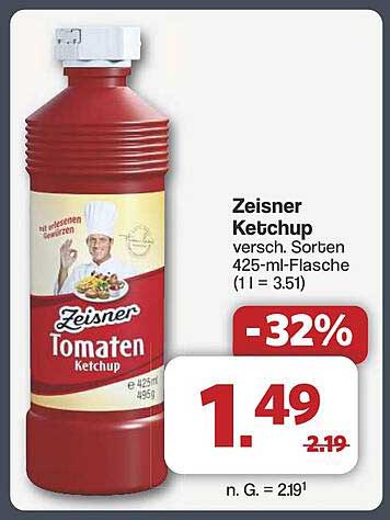 Zeisner Ketchup verschiedene Sorten 425-ml-Flasche