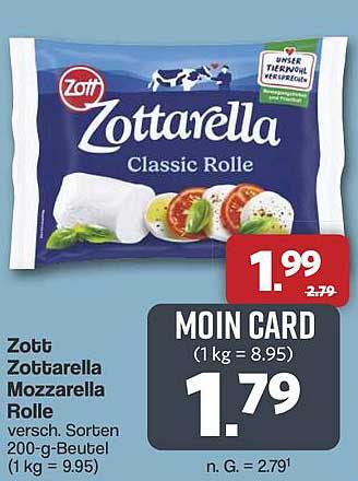 Zott Zottarella Mozzarella Rolle 200 g