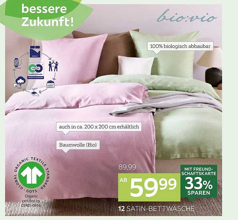 12 Satin-Bettwäsche von bio:vio – 100% biologisch abbaubar