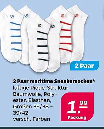 2 Paar maritime Sneakersocken