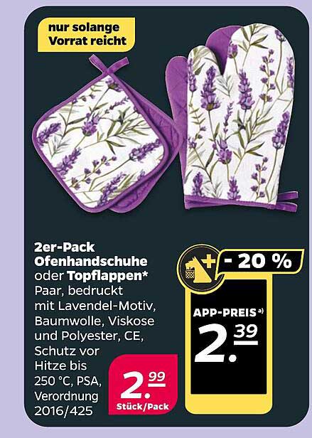 2er-Pack Ofenhandschuhe oder Topflappen