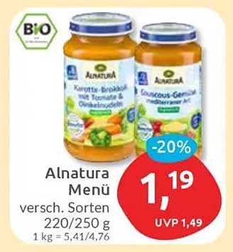 Alnatura Menü – Karotten-Brokkoli mit Tomate & Gemüse-Nudeln