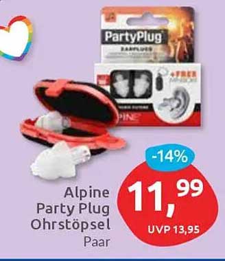 Alpine Party Plug Ohrstöpsel Paar