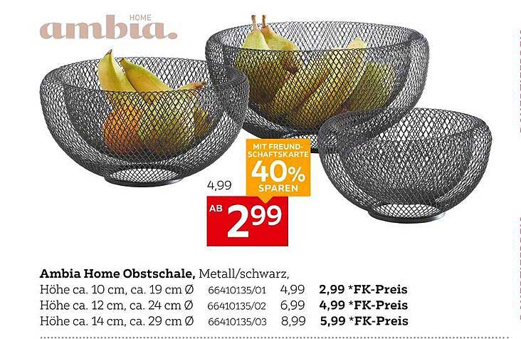 Ambia Home Obstschale, Metall/schwarz