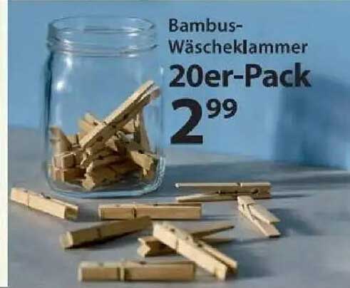 Bambus-Wäscheklammern 20er-Pack