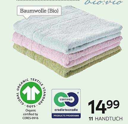 Baumwolle (Bio) Handtücher – Set aus 11 Stück