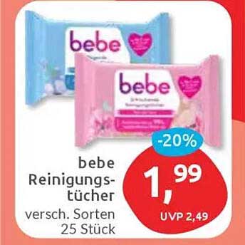 bebe Reinigungstücher 25 Stück - verschiedene Sorten