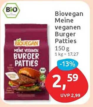 Biovegan Meine veganen Burger Patties 150 g