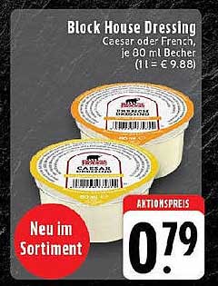 Block House Dressing - Caesar oder French, je 80 ml Becher