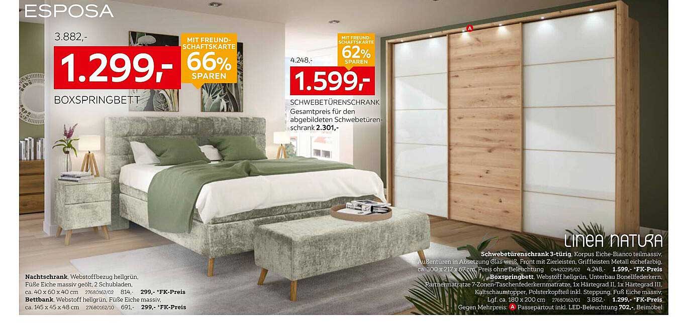 Boxspringbett ESPOSA - Traumhaften Schlafkomfort erleben