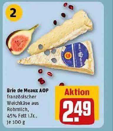Brie de Meaux AOP – französischer Weichkäse aus Rohmilch, 45% Fett i.Tr. je 100 g