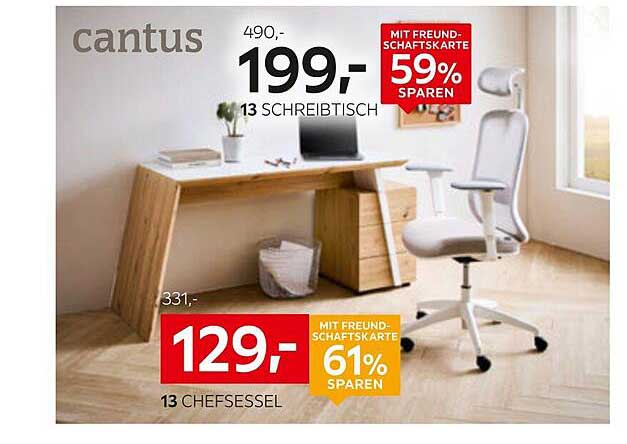 CANTUS Schreibtisch und Chefsessel - Stil und Komfort vereint
