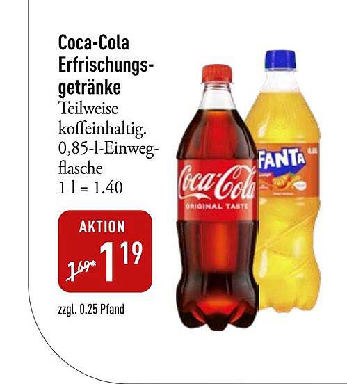 Coca-Cola Erfrischungsgetränke 0,85 l