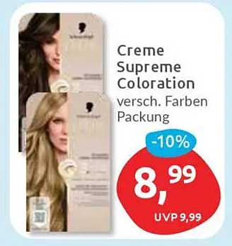Creme Supreme Coloration – verschiedene Farben Packung