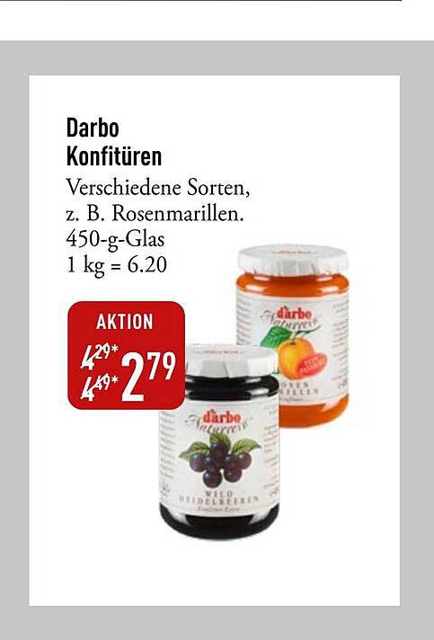 Darbo Konfitüren - Verschiedene Sorten, z. B. Rosenmarillen.