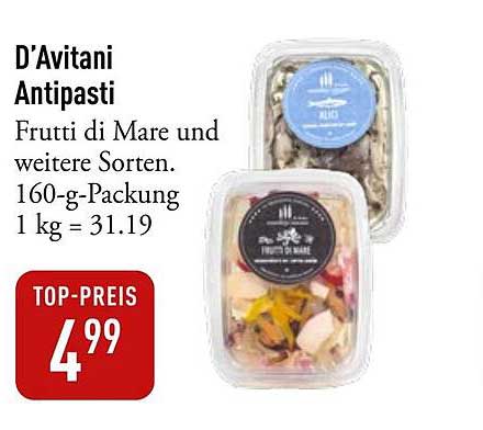 D'Avitani Antipasti - Frutti di Mare und weitere Sorten