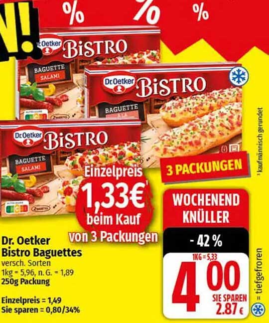 Dr. Oetker Bistro Baguettes - 3 Packungen für nur 4,00 €