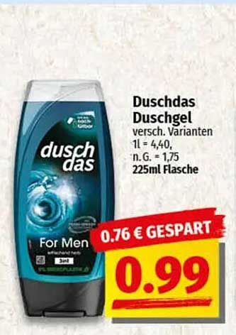 Duschdas Duschgel For Men - 225ml Flasche