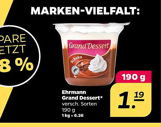 Ehrmann Grand Dessert 190 g - versch. Sorten