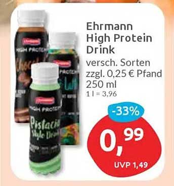 Ehrmann High Protein Drink - Verschiedene Sorten 250 ml