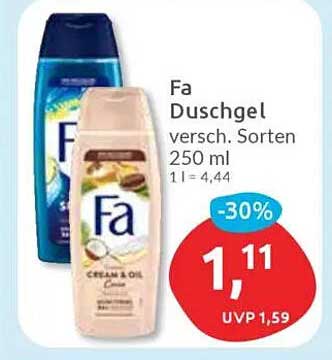 Fa Duschgel verschiedene Sorten 250 ml - Jetzt nur 1,11 €