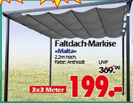 Falt-Dach-Markise »Malta« 2,2m hoch, Farbe: Anthrazit