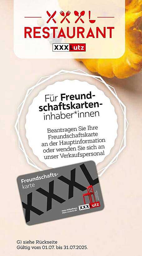Freundschaftskarten-Angebot von XXXLutz