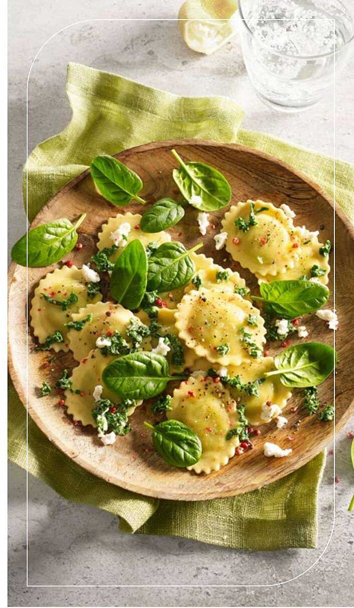 Frische Ravioli mit Spinat und Ricotta