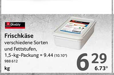 Frischkäse verschiedene Sorten und Fettstufen, 1,5-kg-Packung
