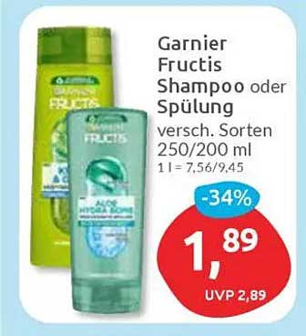Garnier Fructis Shampoo oder Spülung - verschiedene Sorten 250/200 ml