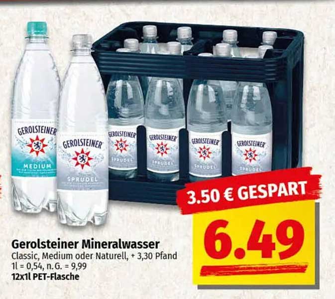 Gerolsteiner Mineralwasser Classic, Medium oder Naturell 12x1L PET-Flasche