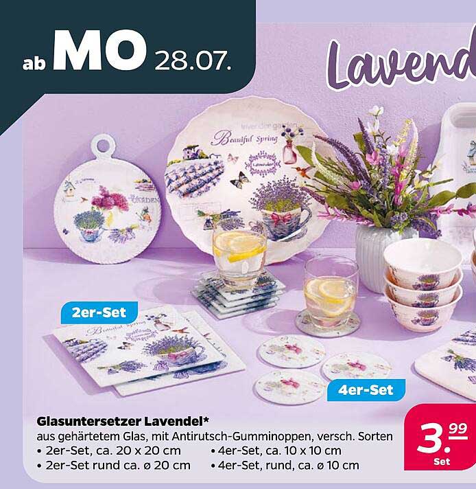 Glasuntersetzer Lavendel*