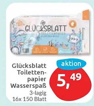 Glücksblatt Toilettenpapier Wasserspaß 3-lagig 16x 150 Blatt