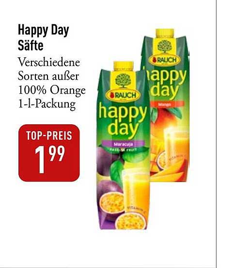 Happy Day Säfte - Verschiedene Sorten außer 100% Orange 1l-Packung