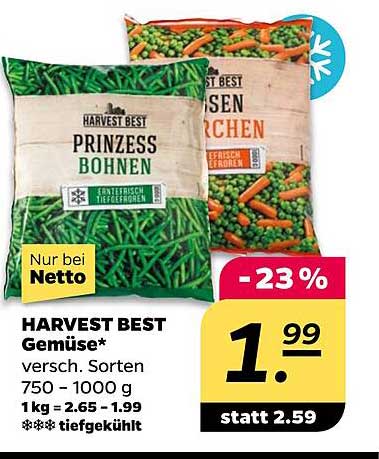 HARVEST BEST Gemüse - Tiefkühlgemüse in verschiedenen Sorten