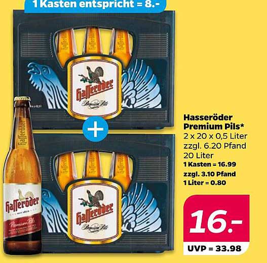 Hasseröder Premium Pils* - 2 x 20 x 0,5 Liter zu einem unschlagbaren Preis