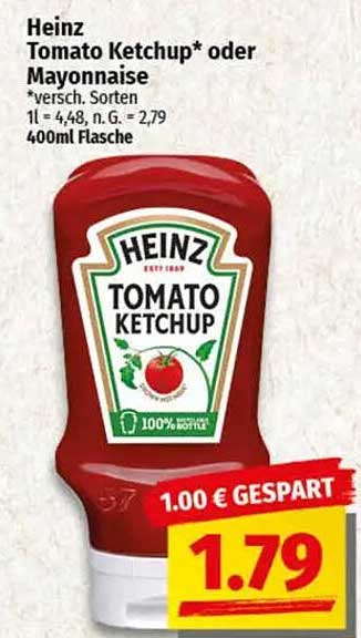 Heinz Tomato Ketchup oder Mayonnaise 400ml