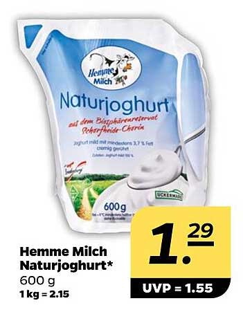 Hemme Milch Naturjoghurt 600 g