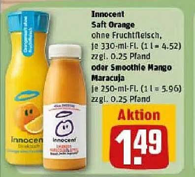 Innocent Saft Orange oder Smoothie Mango Maracuja