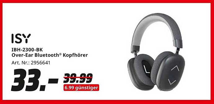 ISY IBH-2300-BK Over-Ear Bluetooth® Kopfhörer