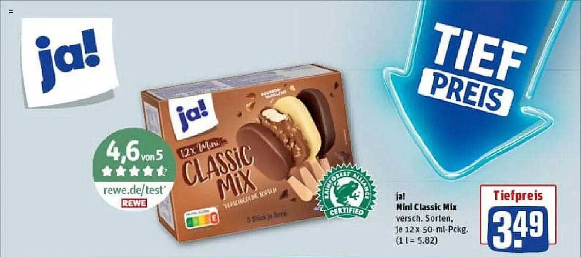 ja! Mini Classic Mix, 12 x 50 ml - Tiefpreis