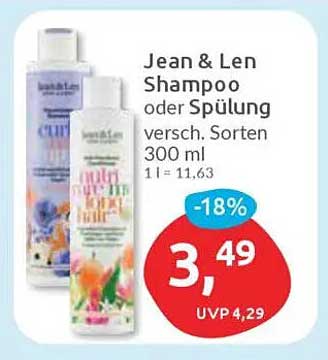 Jean & Len Shampoo oder Spülung 300 ml - Jetzt zum Sparpreis!