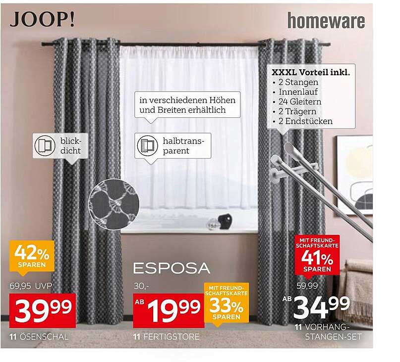 JOOP! Esposa Vorhang in verschiedenen Höhen und Breiten