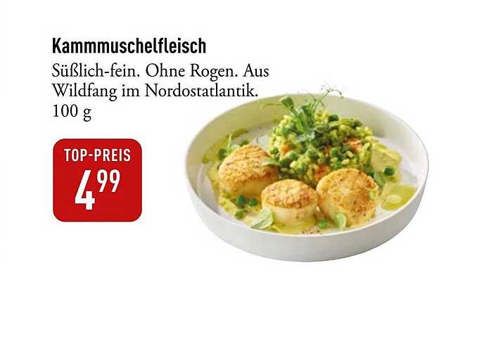 Kammmuschellfleisch 100 g - Süßlich-fein aus Wildfang