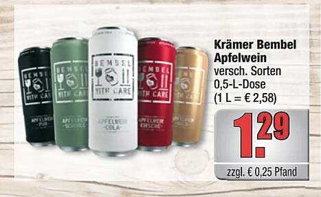 Krämer Bembel Apfelwein - verschiedene Sorten 0,5-L-Dose