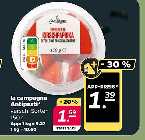 la campagna Antipasti - Eingelgte Kirschpaprika gefüllt mit Frischkäsecreme 150 g