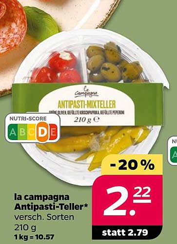 la campagna Antipasti-Teller - verschieden Sorten 210 g