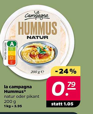 la campagna Hummus Natur oder Pikant 200 g